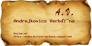 Andrejkovics Verbéna névjegykártya
